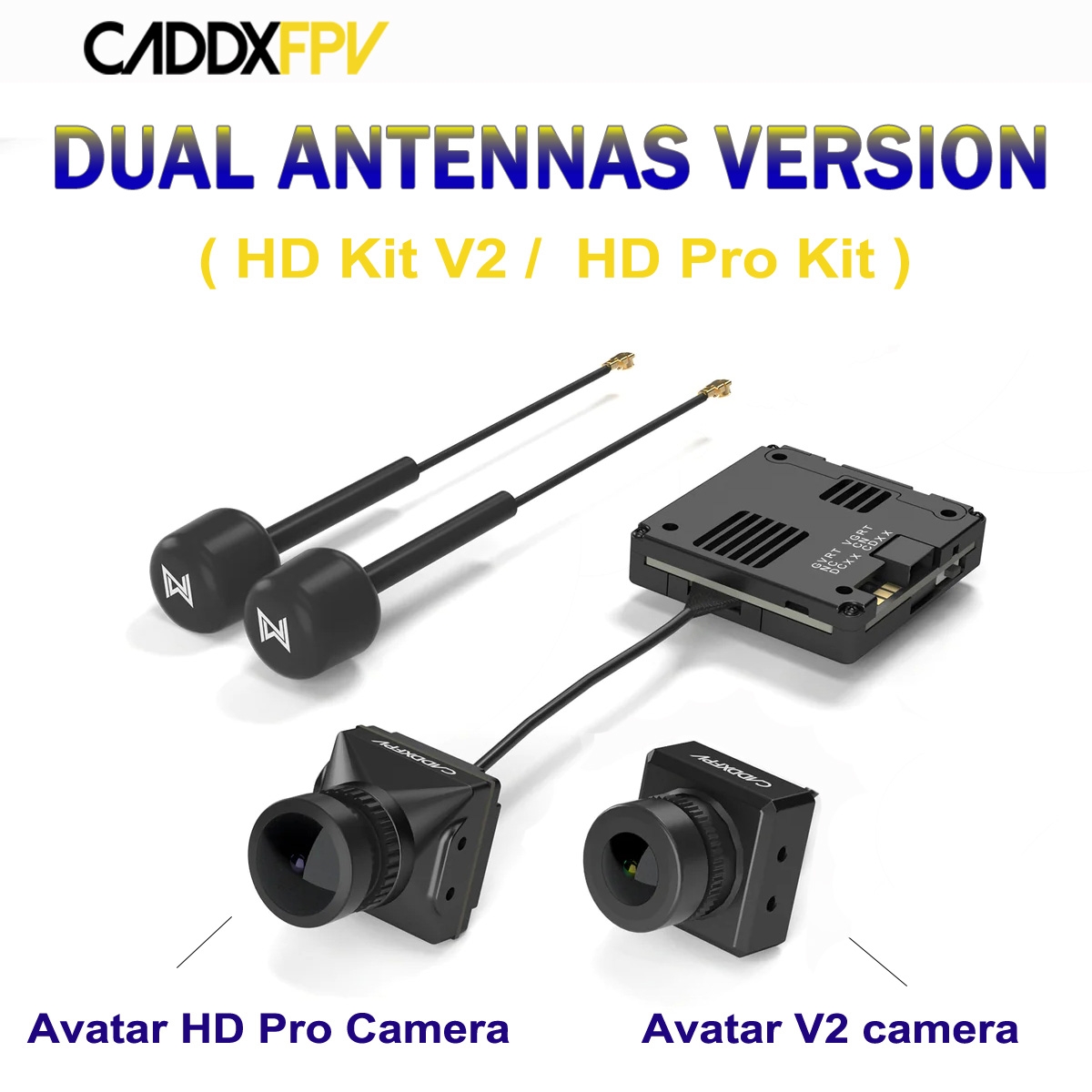 Walksnail Avatar Hd Pro Kit - Caddx Walksnail Avatar Dual Antennas Versie